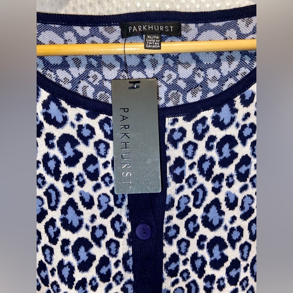 PARKHURST cheetah print Dylan Cardigan size XL - Picture 9 of 12
